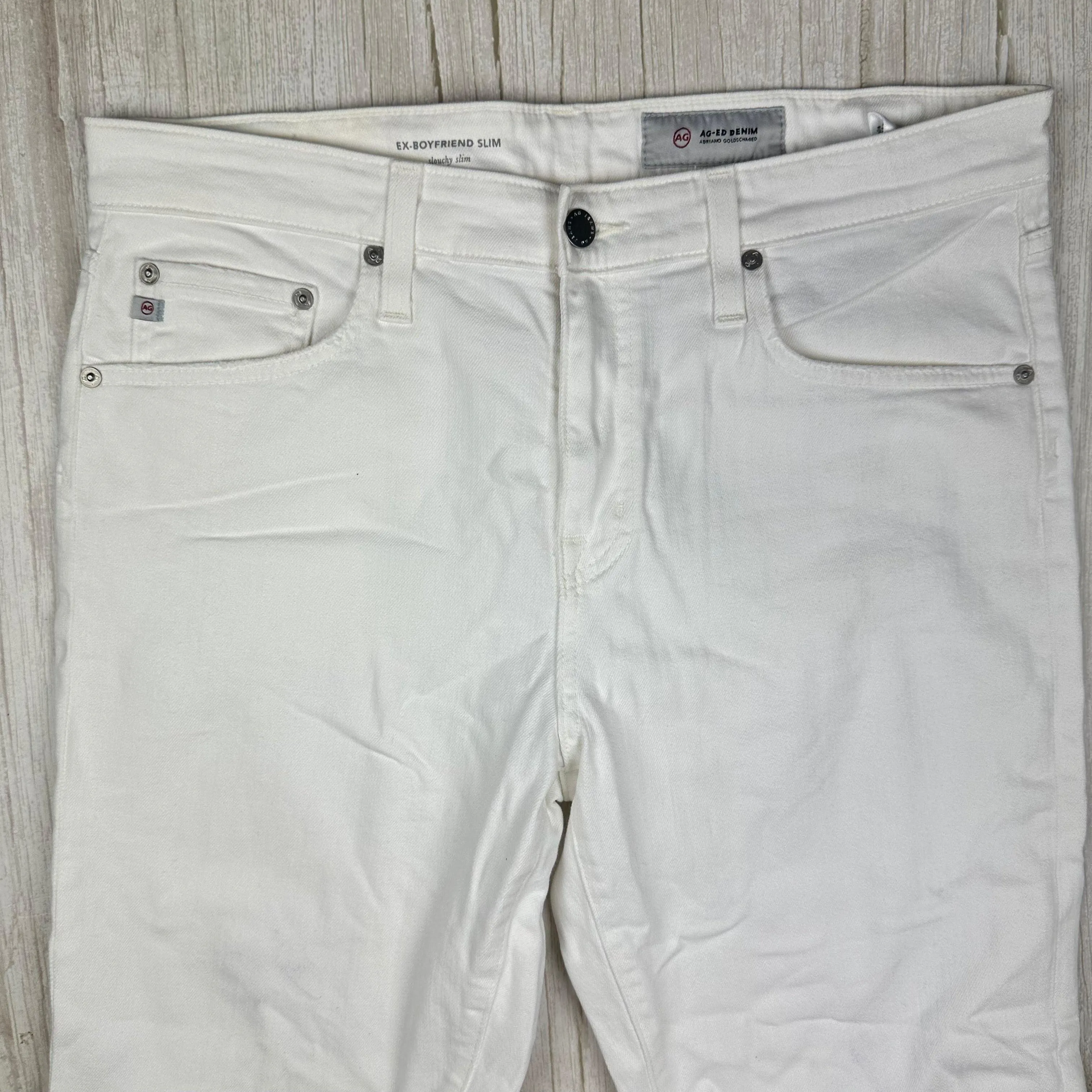 AG Adriano Goldschmied 'Ex-Boyfriend Slim' White Jeans - Size 29R