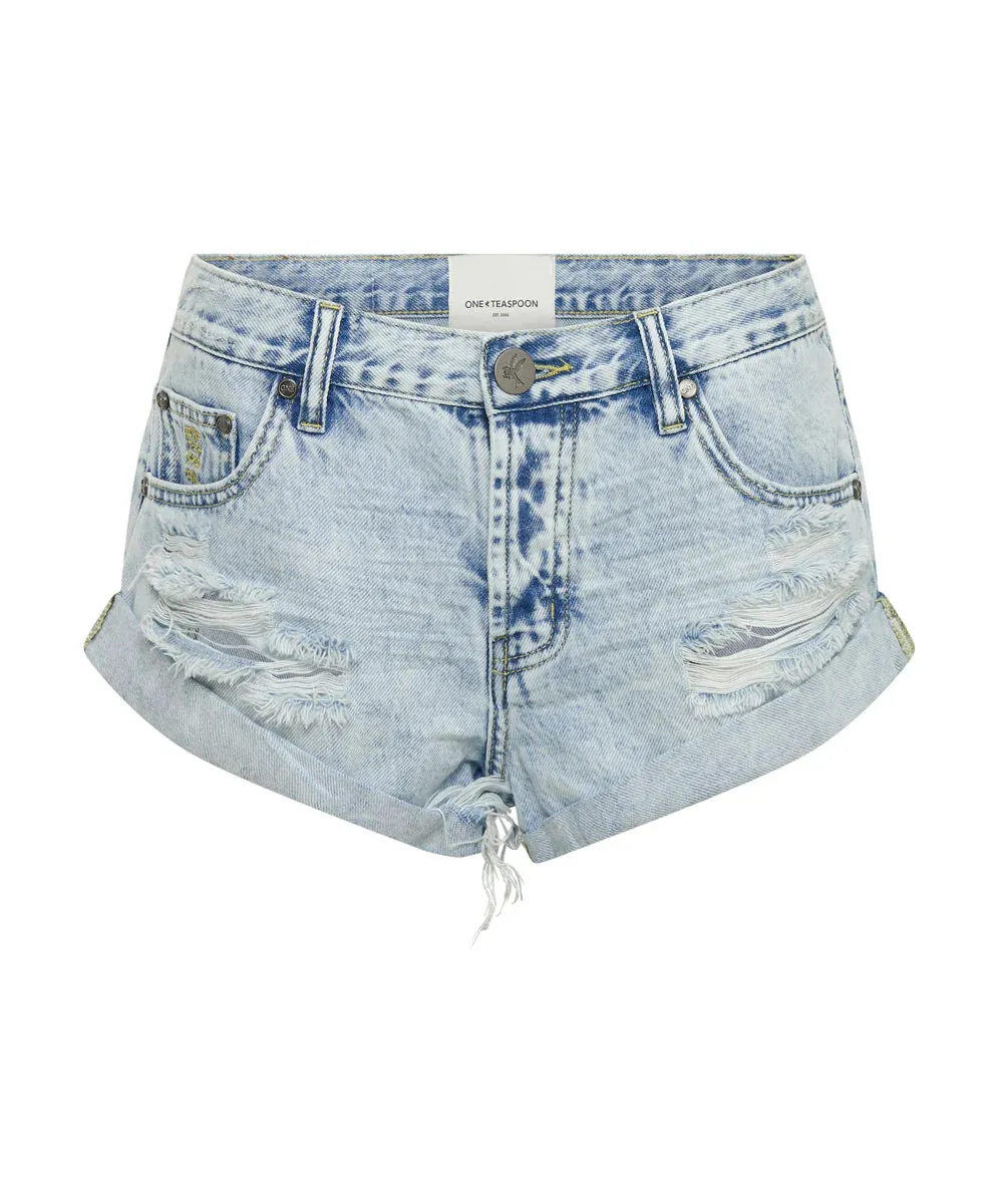 BANDIT LOW WAIST DENIM SHORT | DEPECHE BLUE