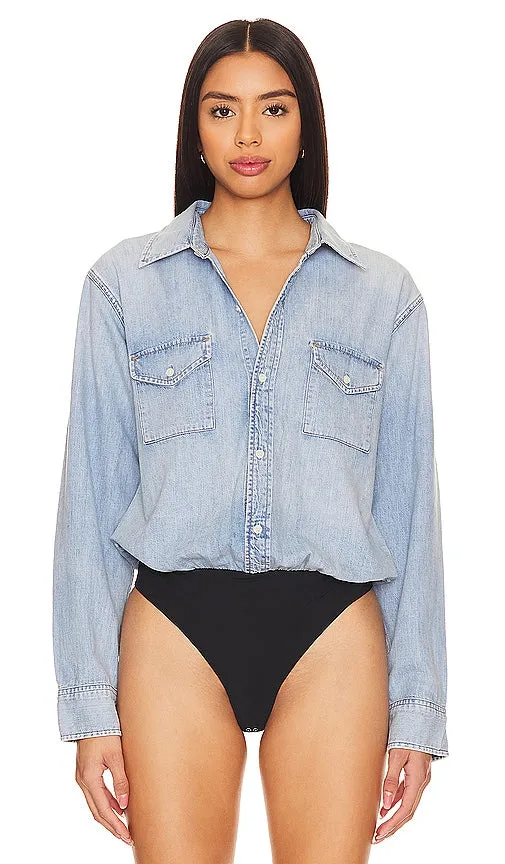 Citizens of Humanity Shay Denim Bodysuit in Blue