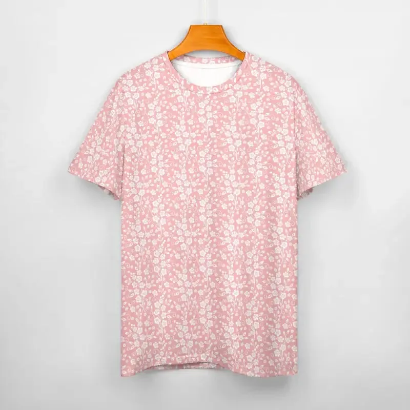 Cuddle in Style with Pink Ditzy Floral Short Sleeve Cotton Chaos
