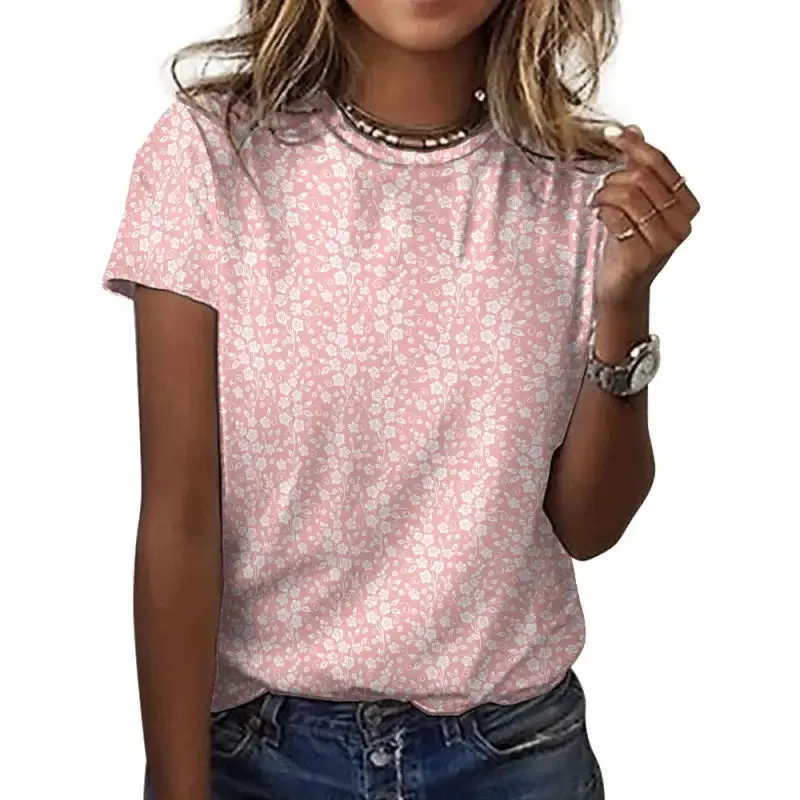 Cuddle in Style with Pink Ditzy Floral Short Sleeve Cotton Chaos