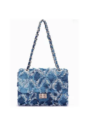 DISTRESSED DENIM HANDBAG