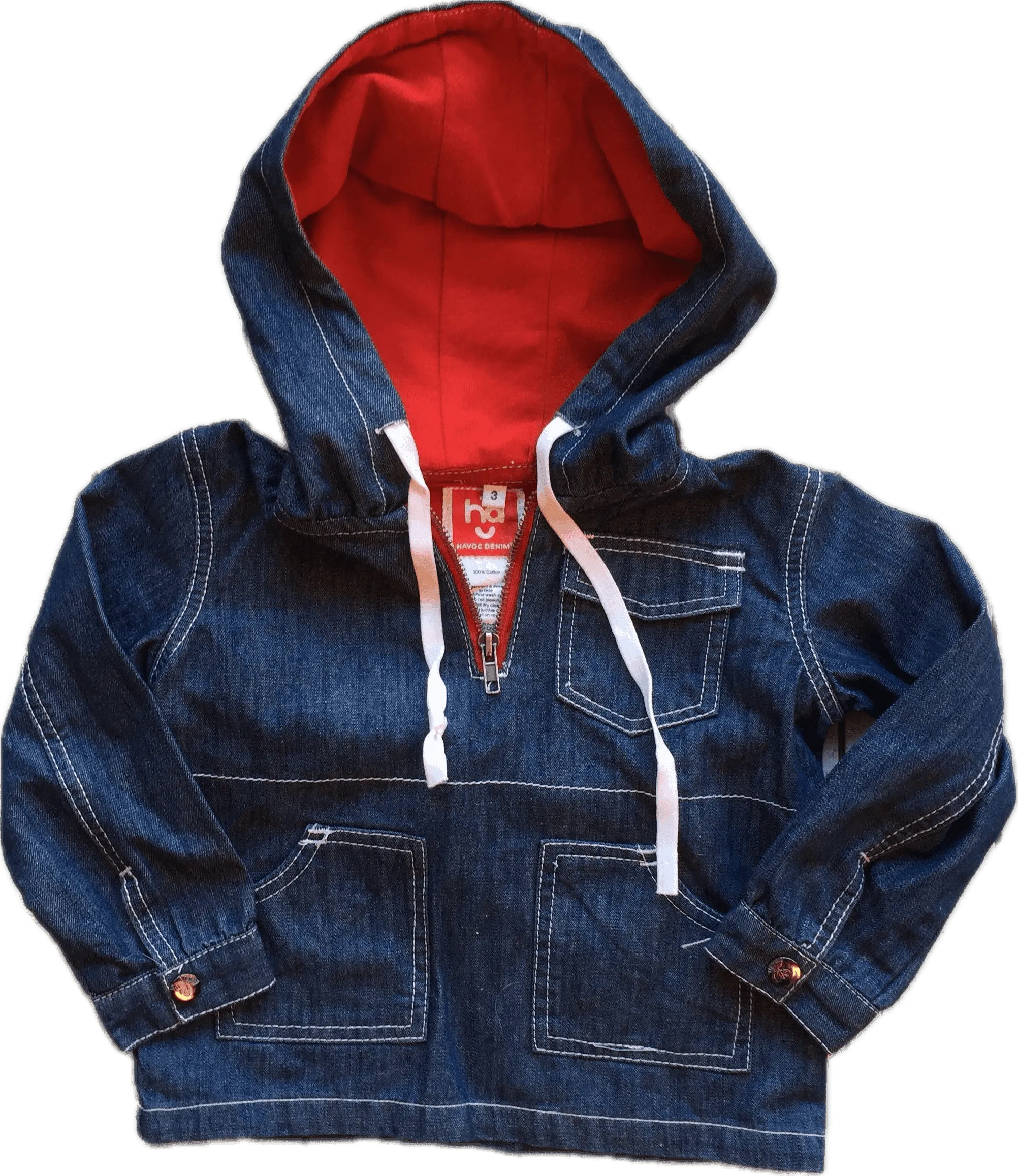 Havoc Denim Fullt Lined Boys Hoody - Size 3Y