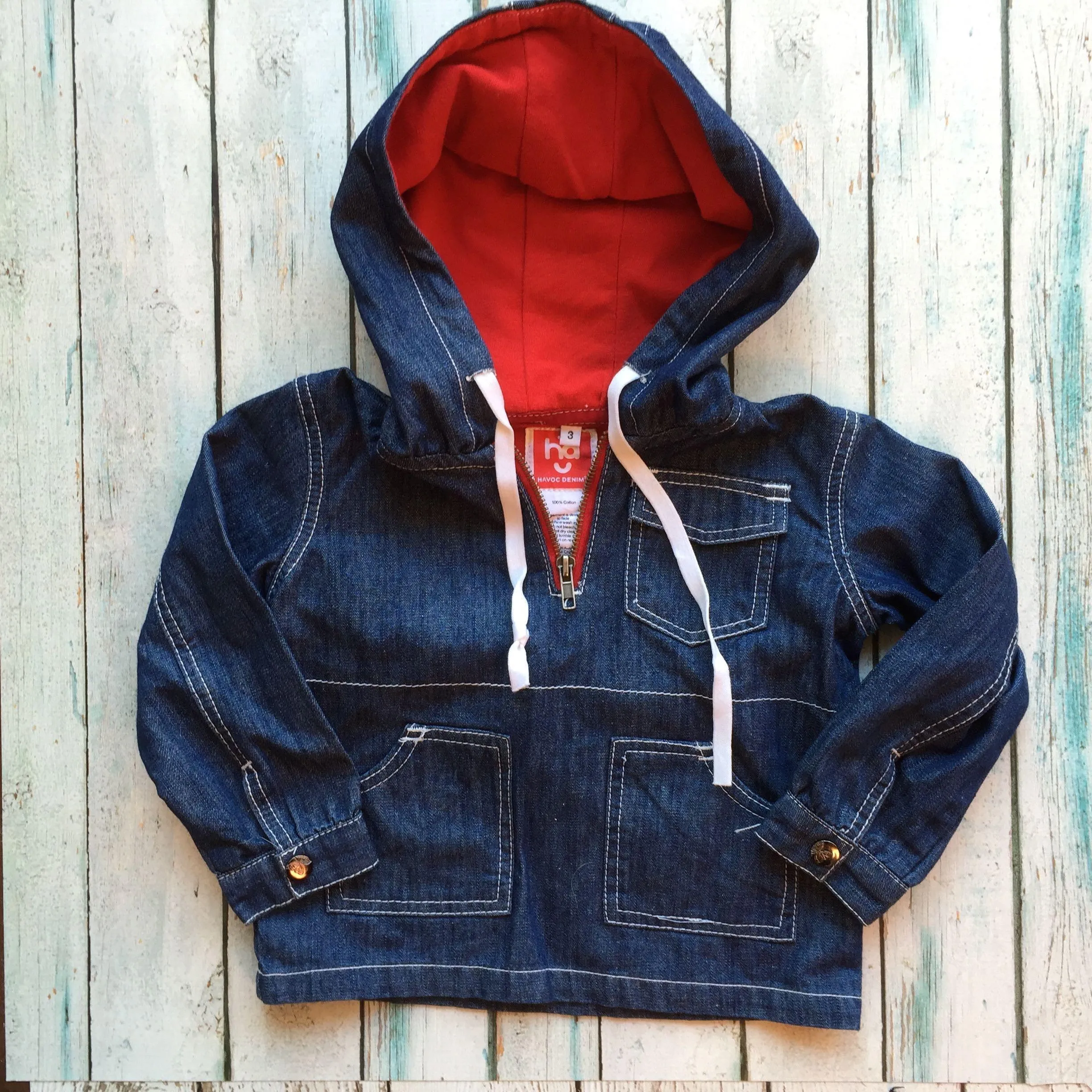 Havoc Denim Fullt Lined Boys Hoody - Size 3Y