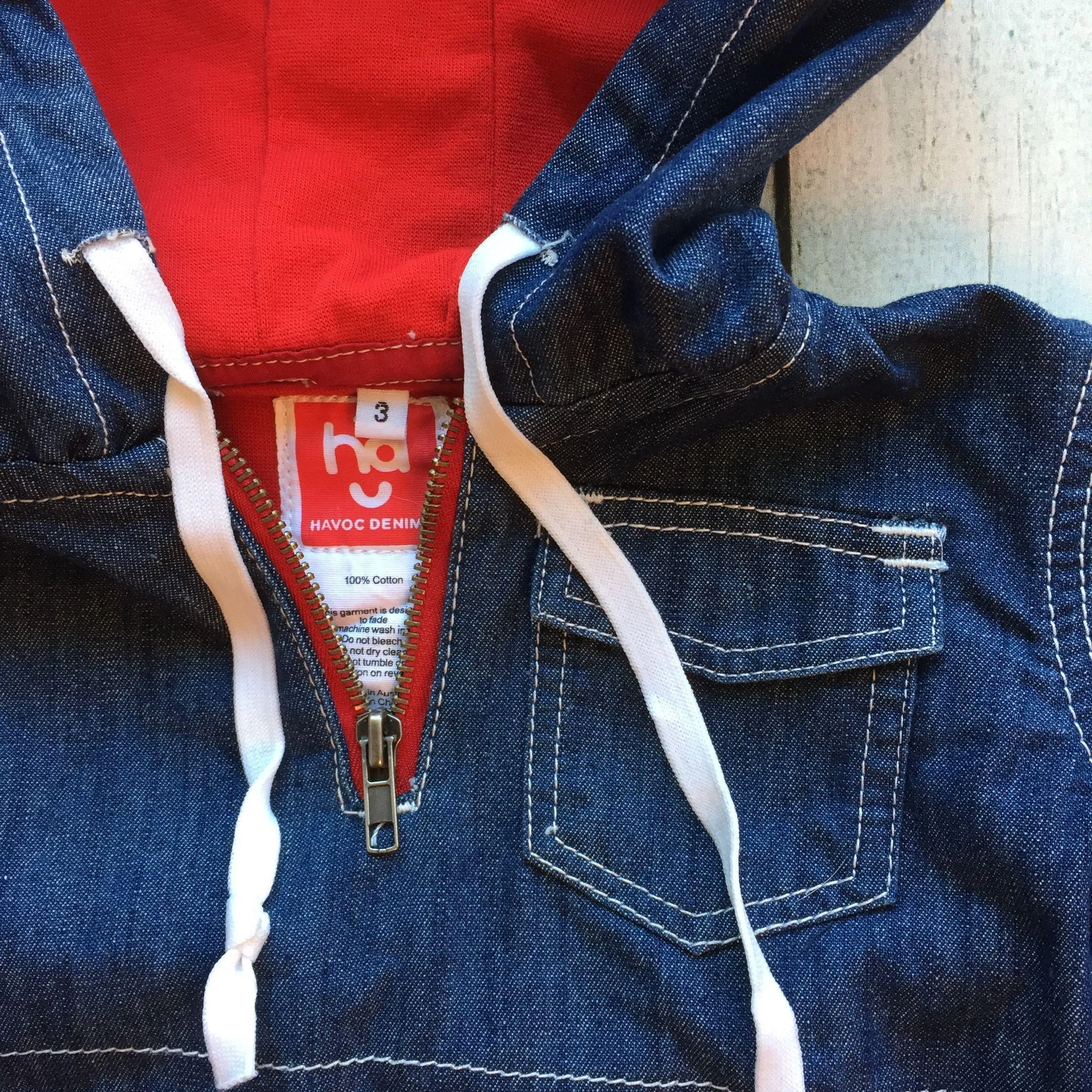 Havoc Denim Fullt Lined Boys Hoody - Size 3Y