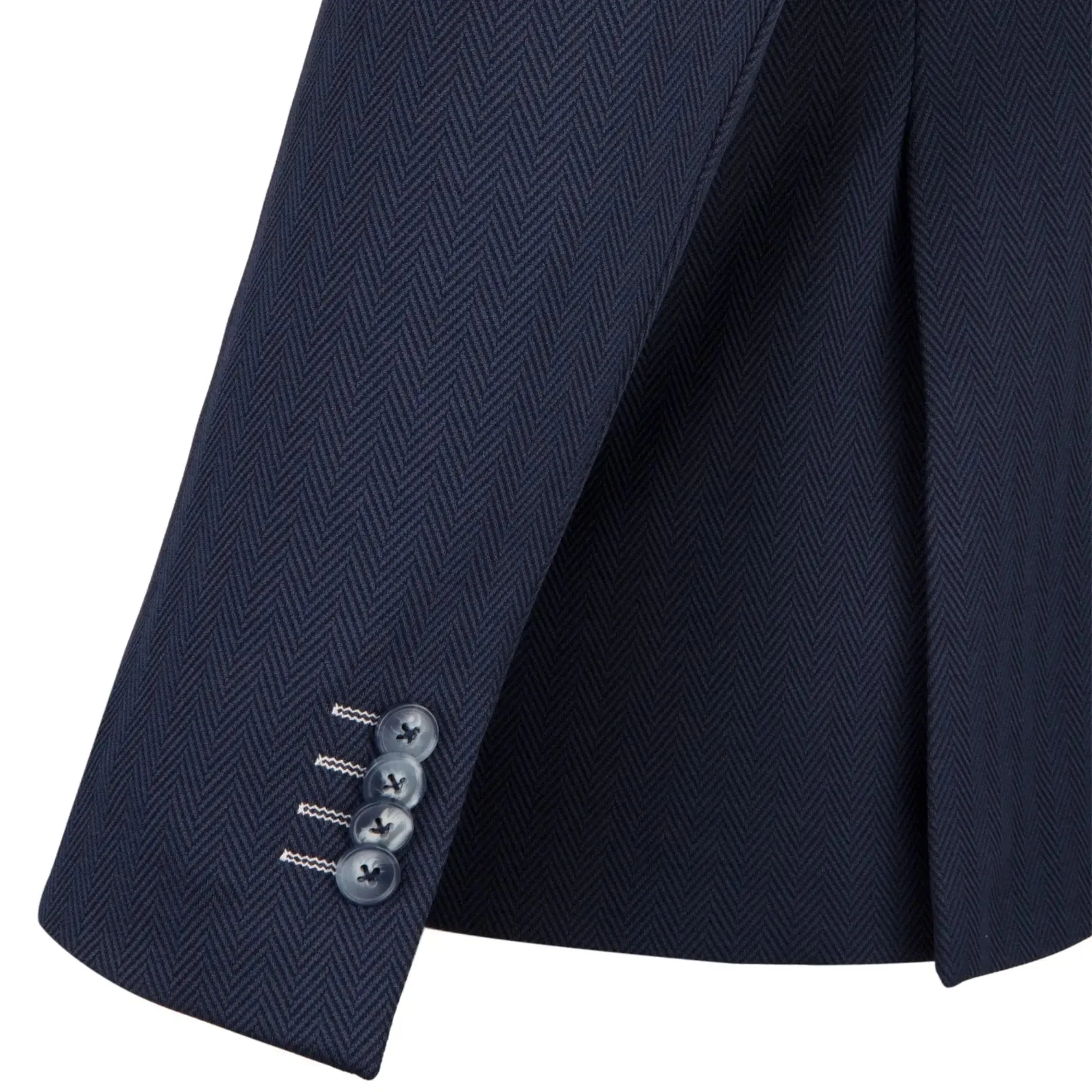 Herringbone Stretch Blazer - Navy