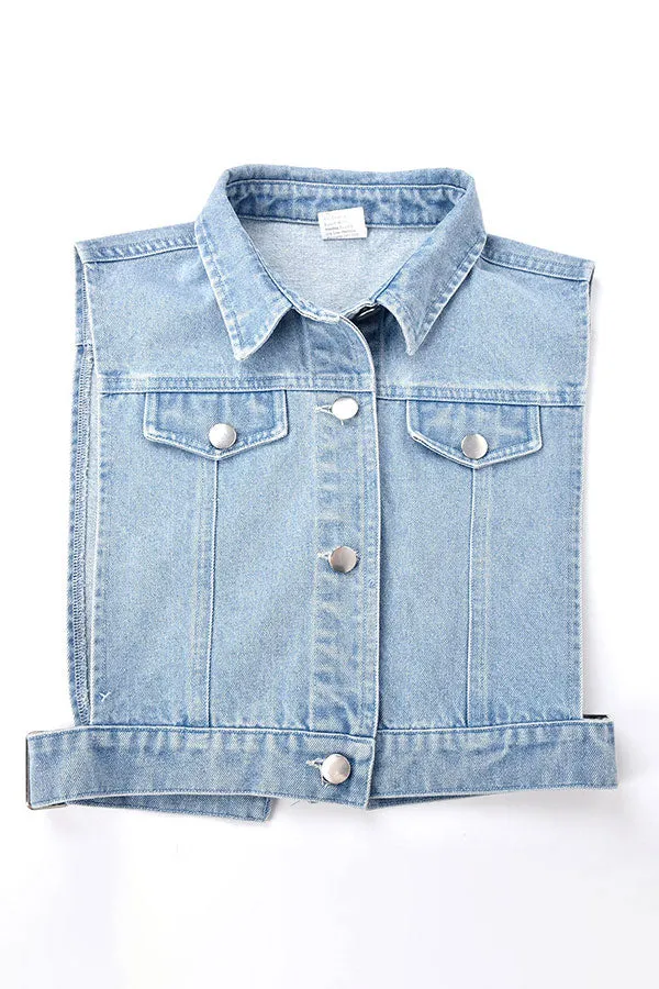 hulianfu Denim Boyish Single Breasted Coat