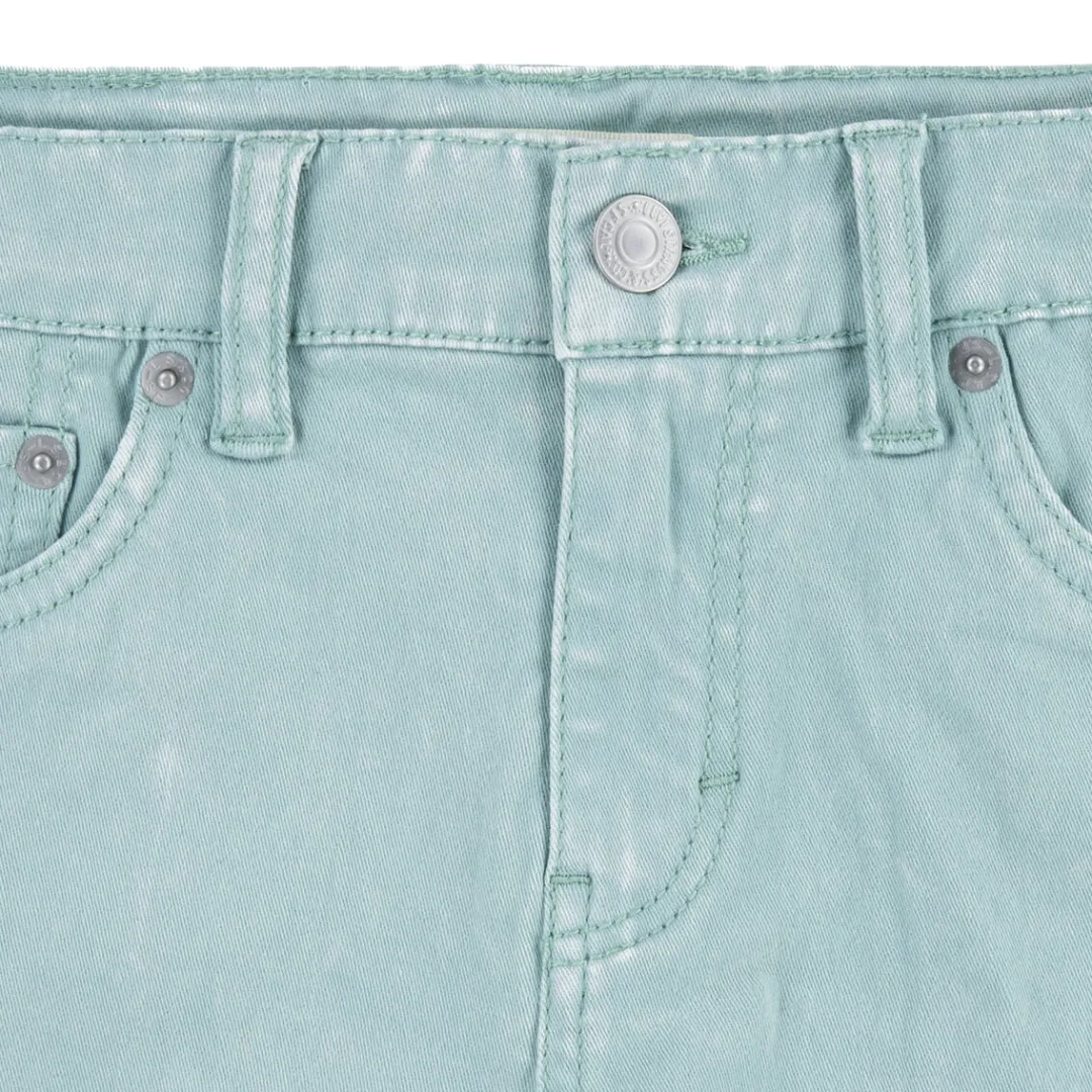 Levi's Girls Angled Fray Cuff Girlfriend Shorts Malachite Green (Big Kids)