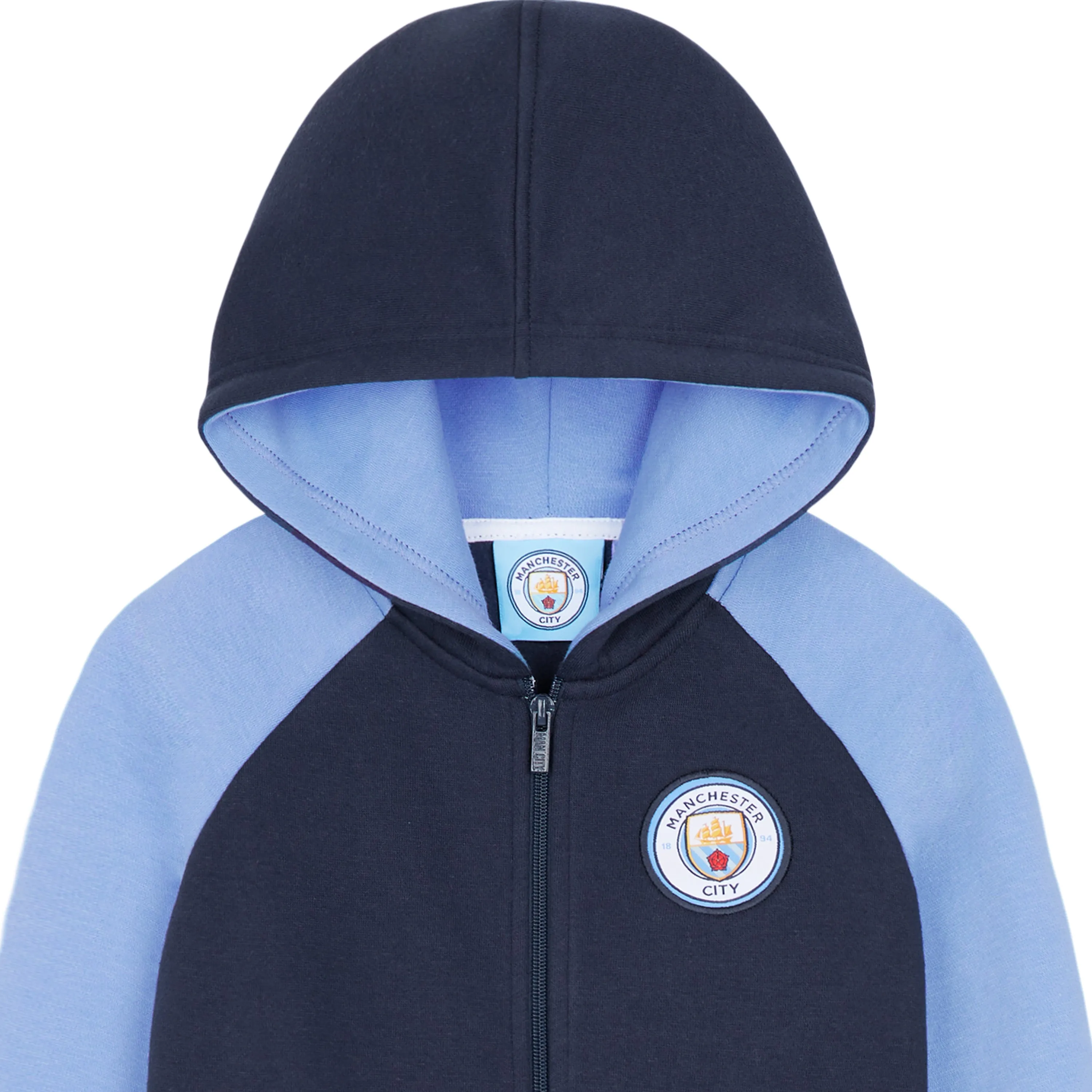 Manchester City F.C. Boys Zip Up Hoodie with Pockets