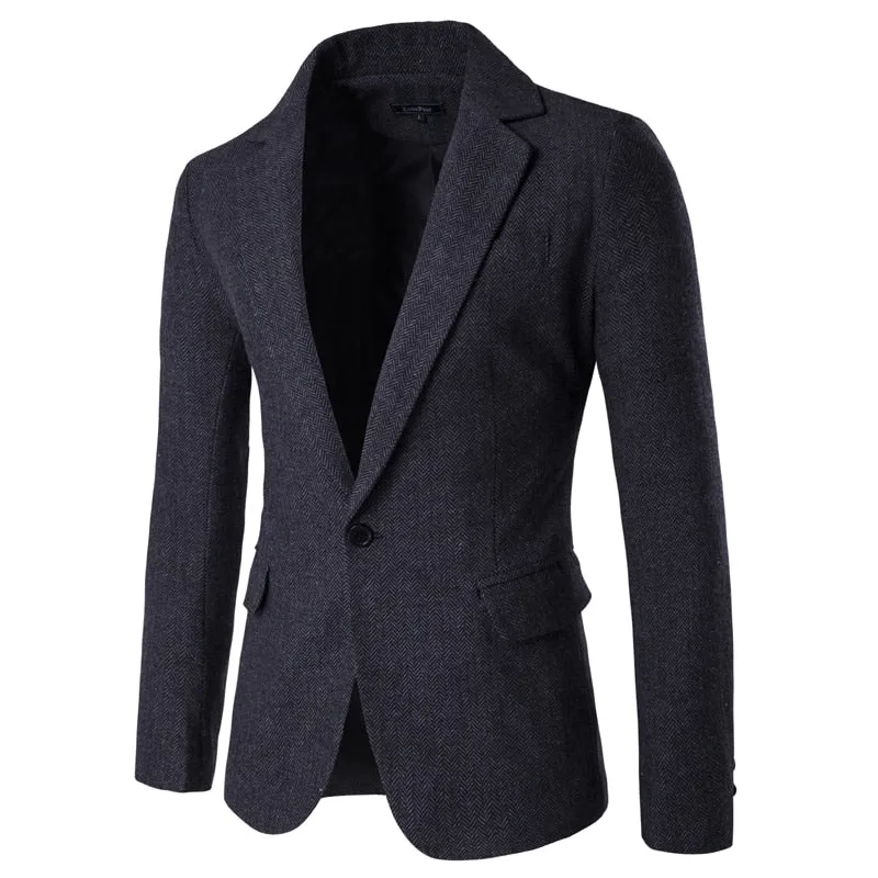 Men's Autumn Smart Casual Slim Fit Single-Button Blazer