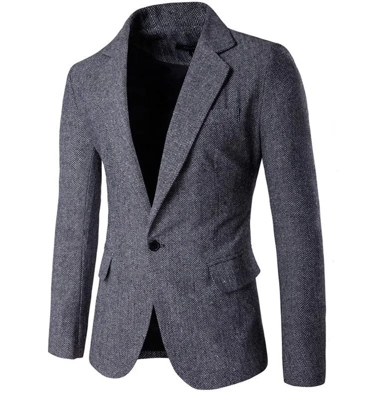 Men's Autumn Smart Casual Slim Fit Single-Button Blazer