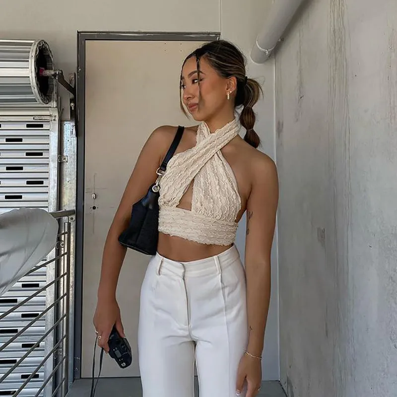 Spring Vintage and Little Fresh Ruffled Neck Vest