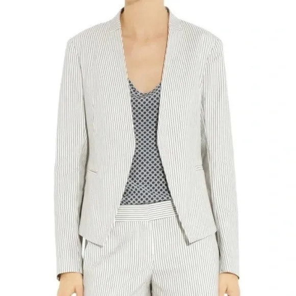 Theory Pinstripe Open Front Lanai Canvas Blazer
