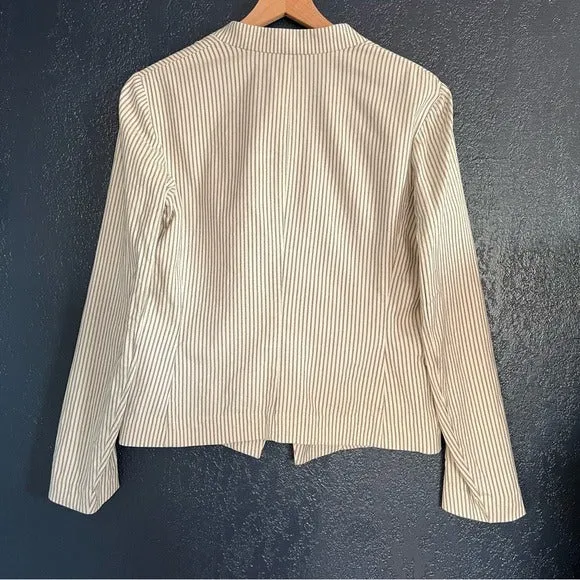 Theory Pinstripe Open Front Lanai Canvas Blazer