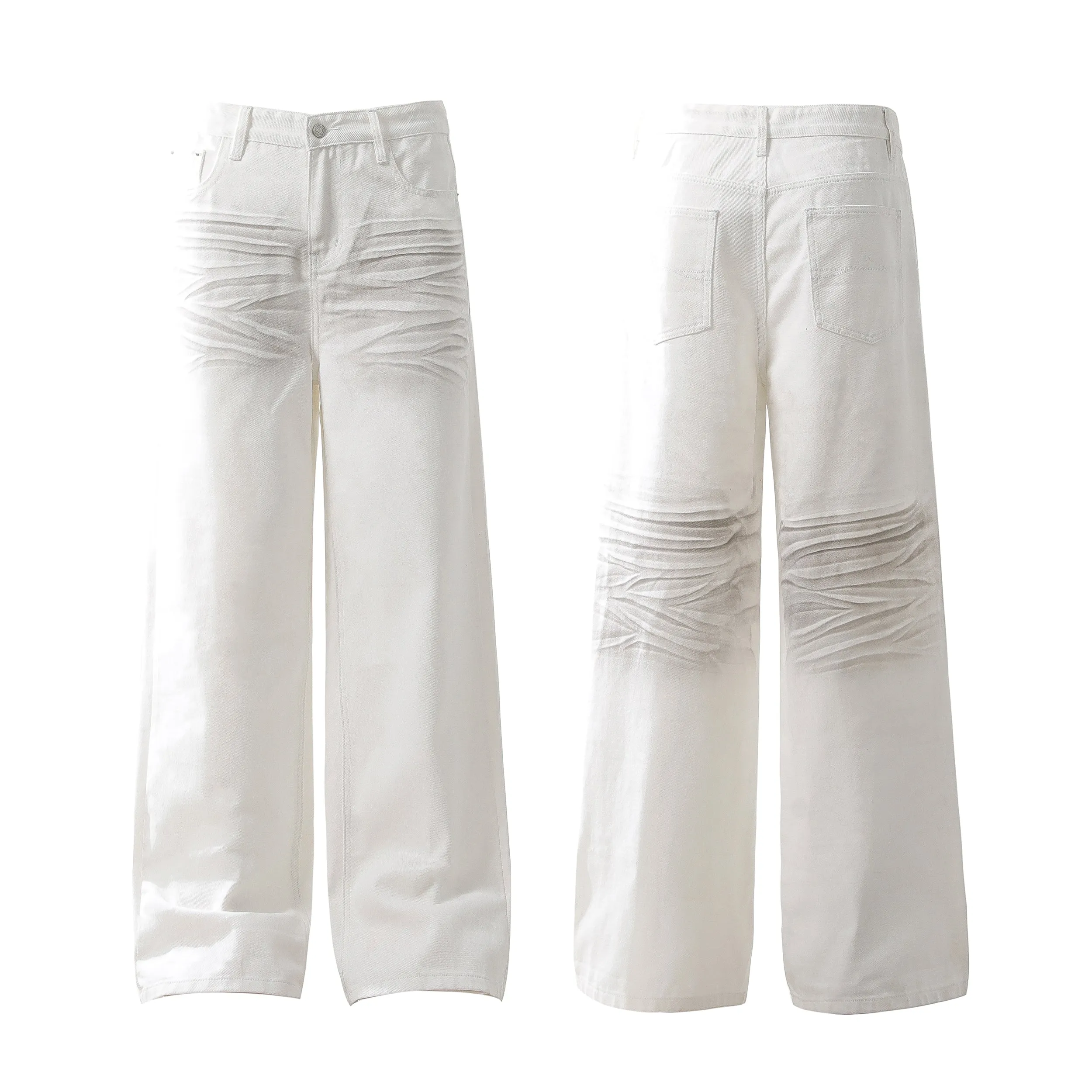 Trendy Pleated Jeans