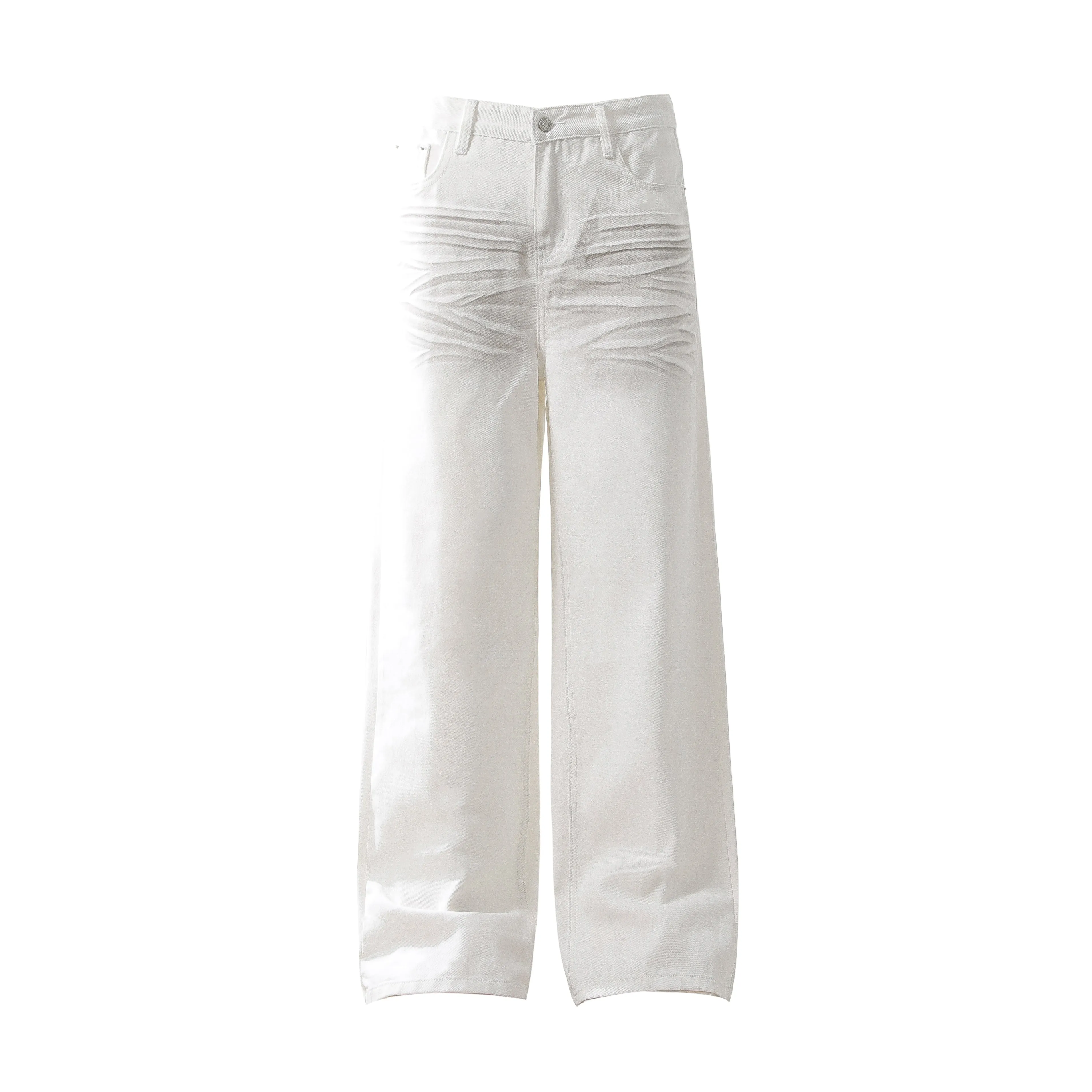 Trendy Pleated Jeans