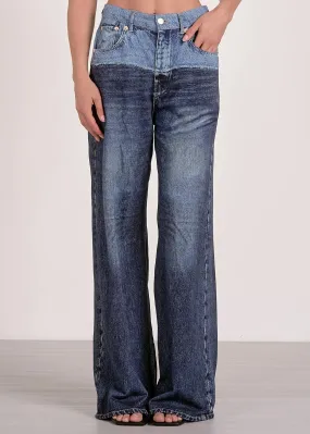 Two Tone Denim Knit Pant - Elan